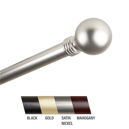 Central Design Central Design 100-01-665 Globus 1 in. Curtain Rod; 66-120 in. - Satin Nickel 100-01-665